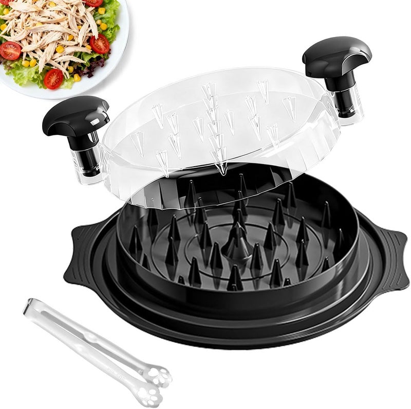 KicthMap Chicken Shredder Tool Twist 9.84in Large Chicken Shredder with Clip Visible Meat Shredde Machine BPA Free Ergonomic Handle Manual Meat Suitable for Chickens Pork Beef ect (Black) - Image 1